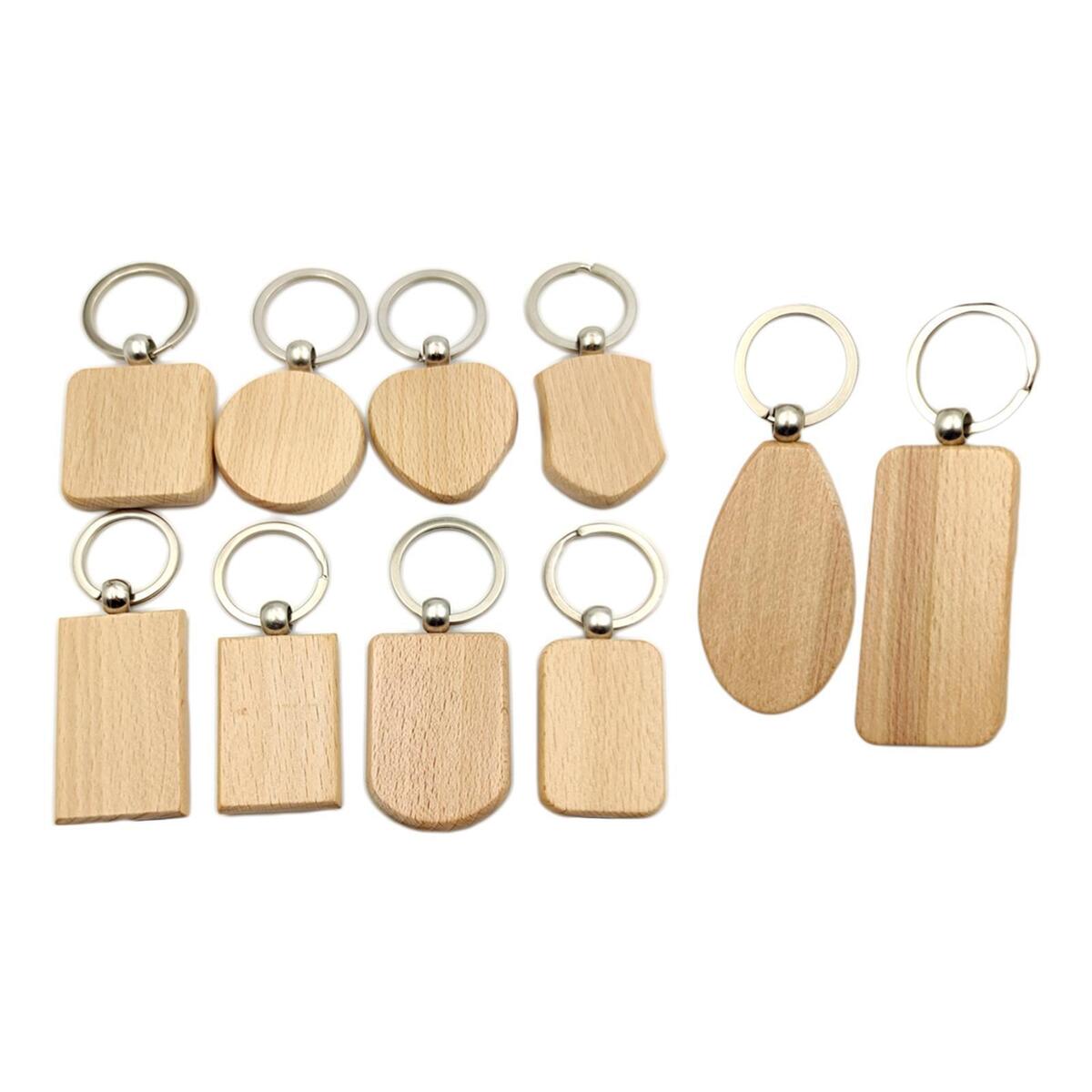 10 Pieces Key Chain Keychain Key Rings Handmade Bag Pendant for Crafts Engraving