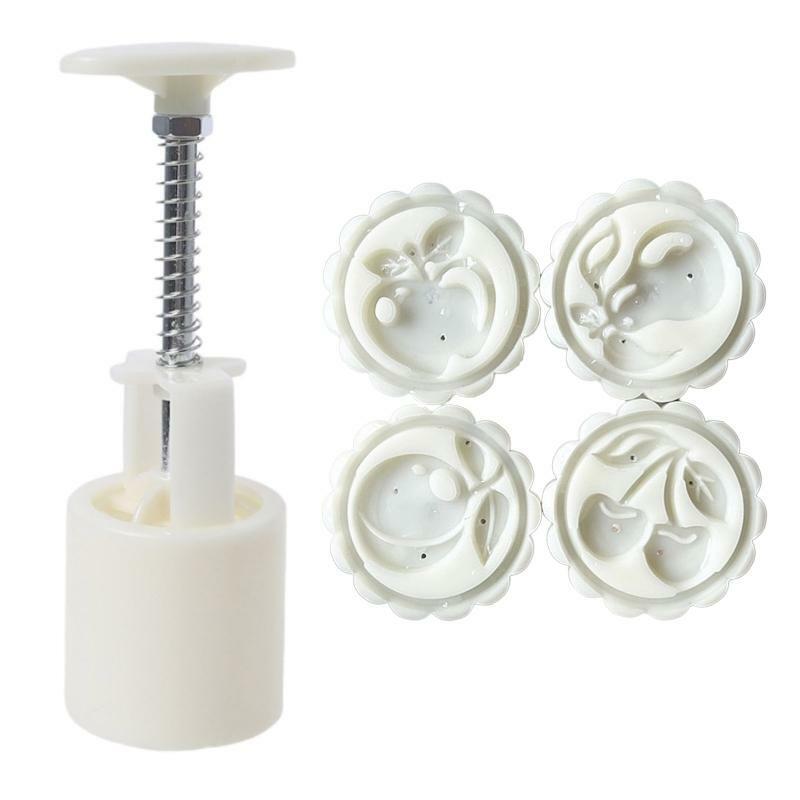50g Plastic Material Mooncake Mold Fruit Shaped Stamps Moon Cake Moulds for DIY