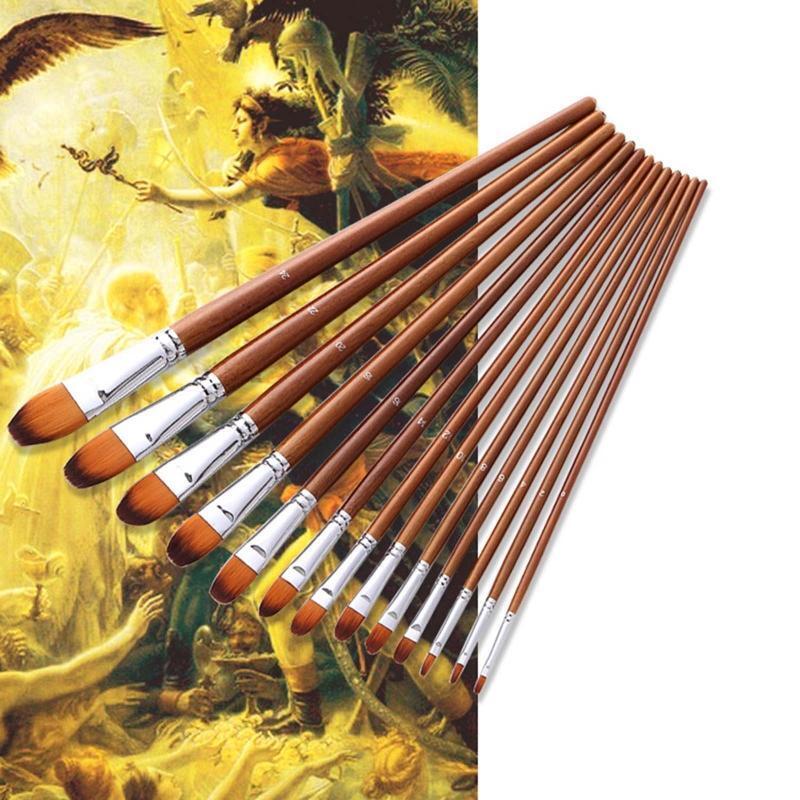 13Pcs Paint Brushes for Acrylic Painting Art Brush Drawing and Art Supplies