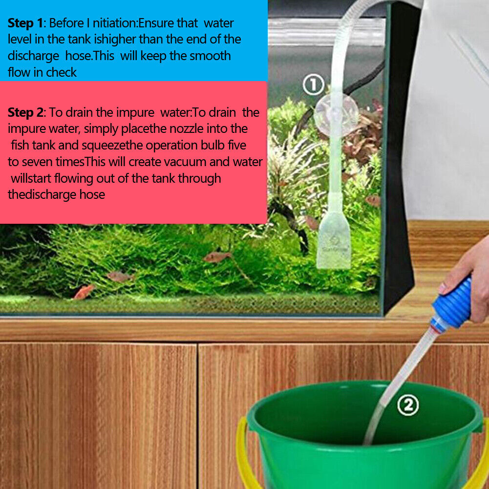 Manual Fish Tank Water Changer Cleaning Gravel Fecal Aquarium Siphon Pipe