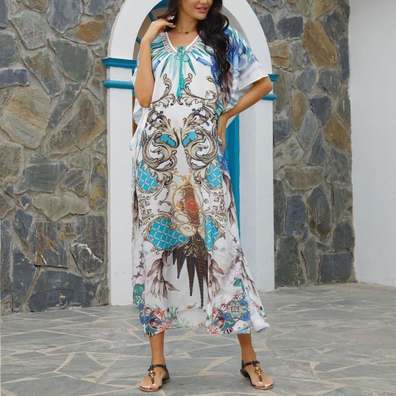 Novelty Pattern Women Sun-proof Dress for Summer Beach Bikini Anti-UV Cover