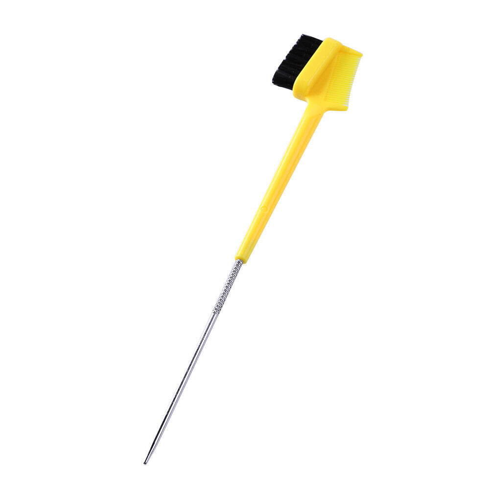 Double Sided Hair Edge Brushes Comb Pin Tail Hair Styling Tool (Yellow)