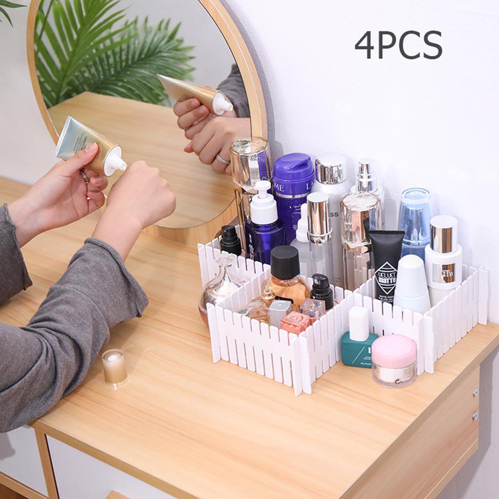 DIY Drawer Divider Household Storage Shelves Partition Board (4pcs White)