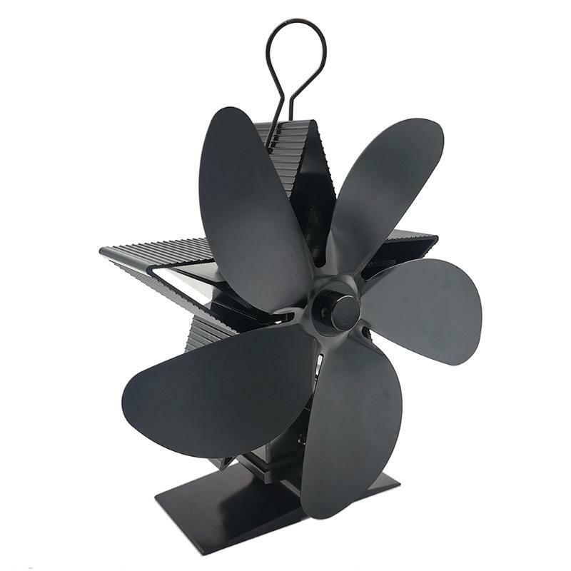 Eco-Friendly Stove Fan on Chimney for Wood Log Burner Fireplace Quiet Black