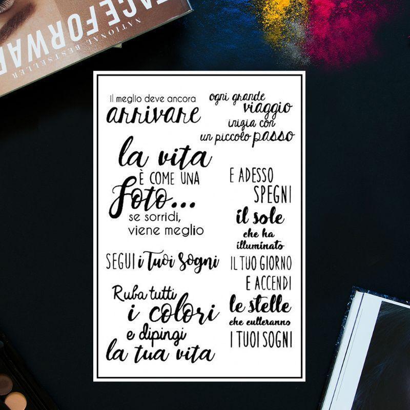 Italian Words Silicone Clear Stamp for DIY Journaling Planner Embellishments