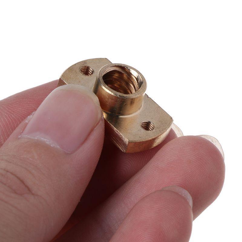 T8 nut Pitch 2mm Lead 8mm Brass T8x8mm Flange Lead Screw Nut for CNC Parts