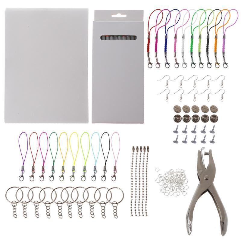 188Pcs Shrink Fun Paper Clear Shrink Film Heat Shrink Plastic Sheet Kit Crafts
