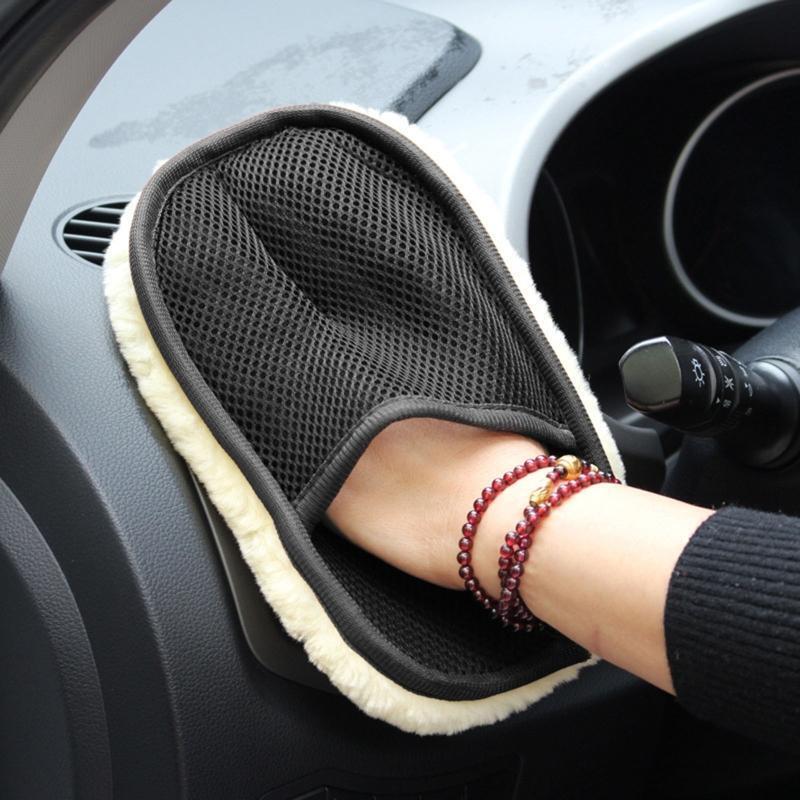 Car Styling Wool Soft Car Washing Gloves Cleaning Brush Automobilw Care Towels