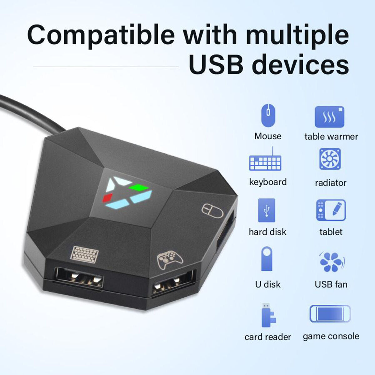 Black USB Keyboard and Mouse Converter -Switch Professional Accessories