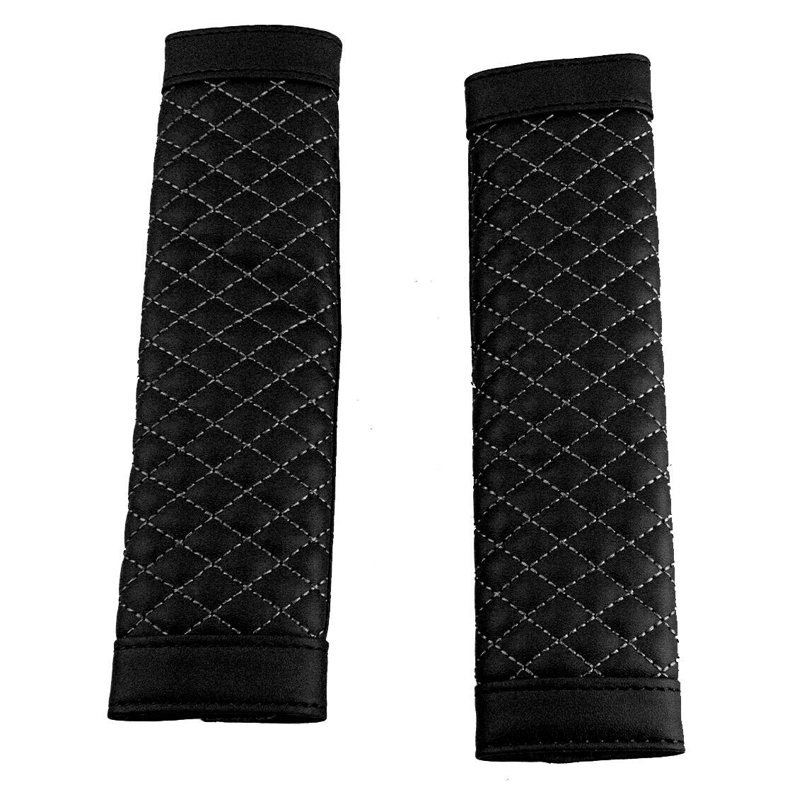 2pcs Black PU Leather Car Seat Belt Shoulder Relax Cover Cushion Harness Pad
