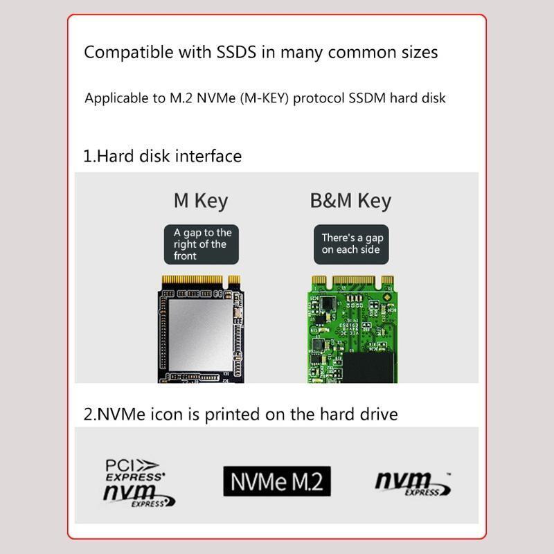 USB 3.1 Type-C to PCI-E M.2 NVMe SSD Enclosure Adapter Converter for Windows OSX