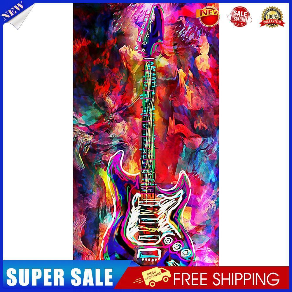 Abstract Guitar Oil Paint By Numbers Kit DIY Handpainted on Canvas Wall Art