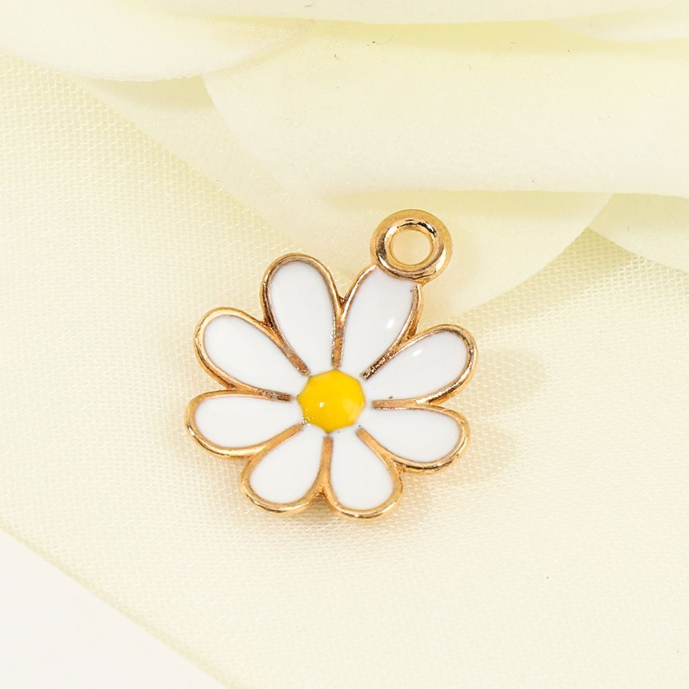 charms Charm Beads Enamel Flower Pendants Flower Charm Daisy Charm Daisy Flower