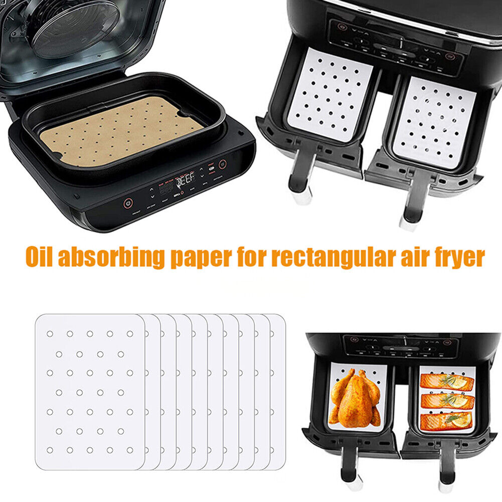 Air Fryer Liners Disposable Baking Sheets Papers (White 20.6x14cm 50x)