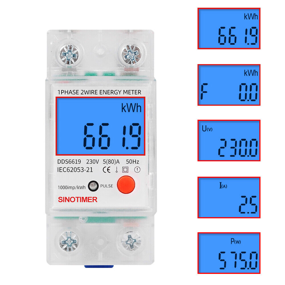 Din Rail Single Phase LCD Digital Power Consumption Energy Electric Meter