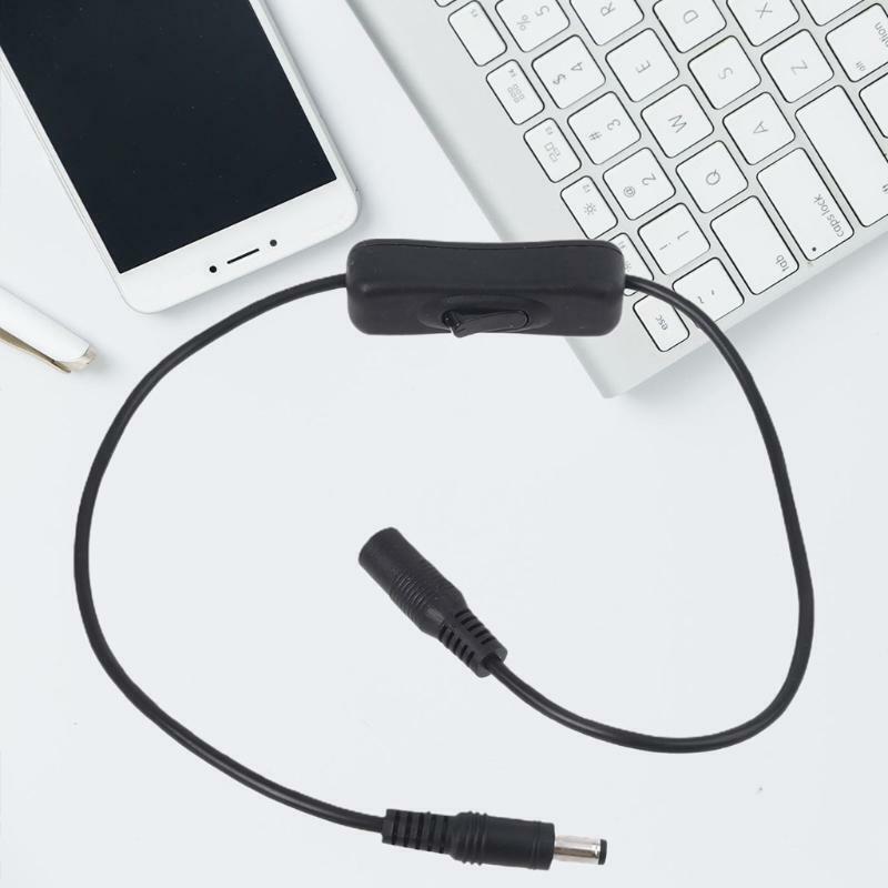 5.5x2.5mm Male to Female Extension Cable with On Off Switch for LED Strip Light