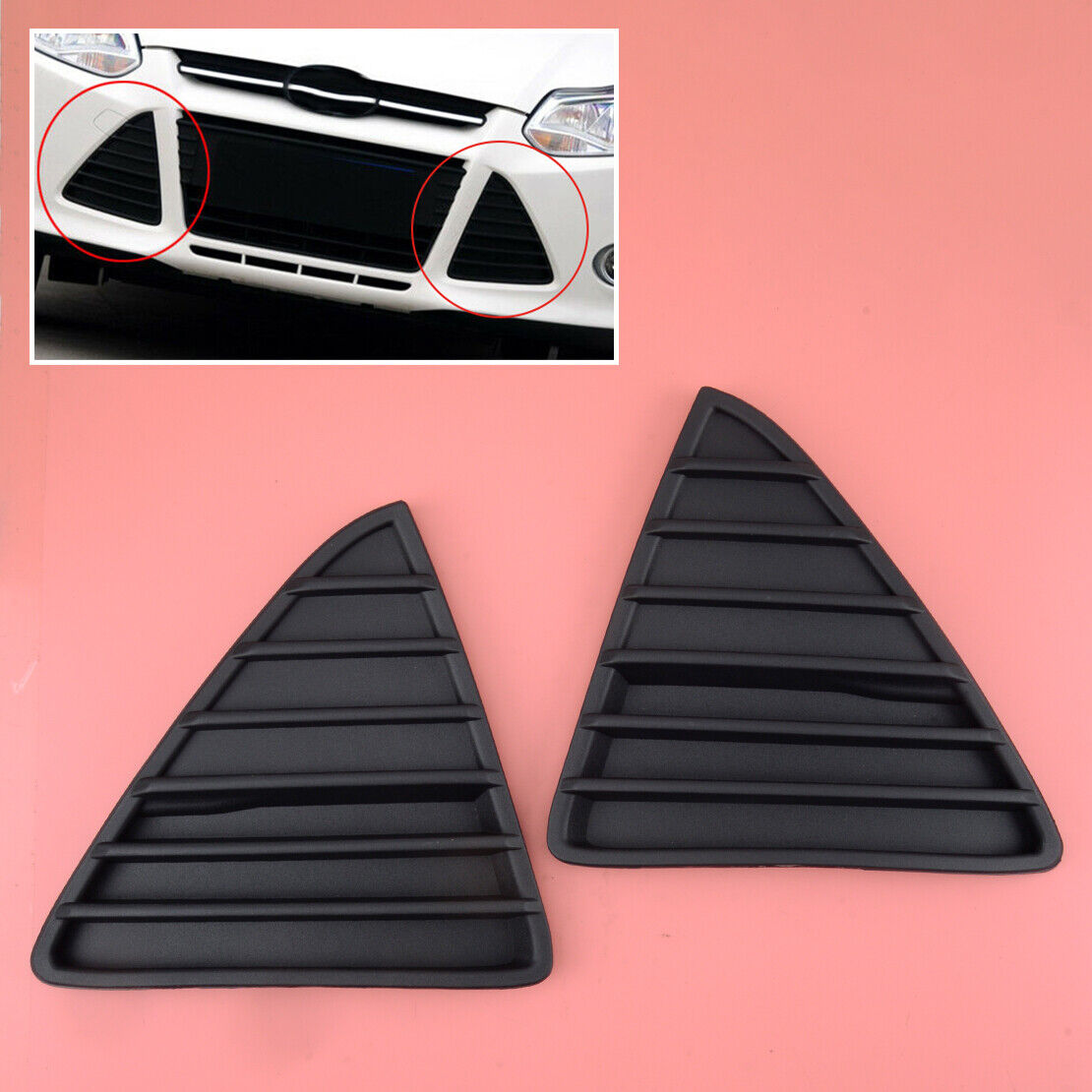 Front Grille Insert Left & Right Pair Set Fit For Ford Focus 2012 2013 2014