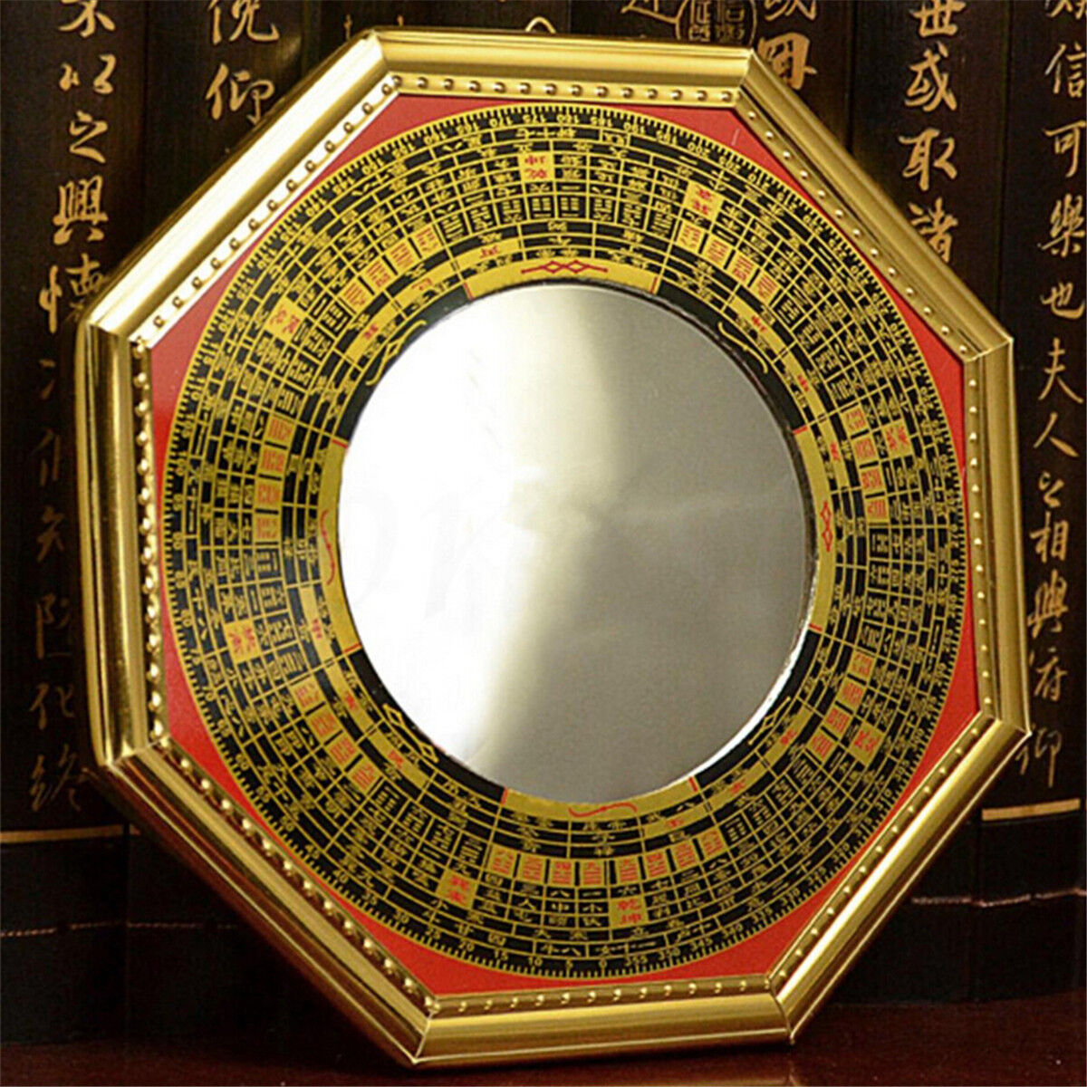 Chinese Era Oriental Safe Protection Feng Shui Home House Concave Bagua Mirror