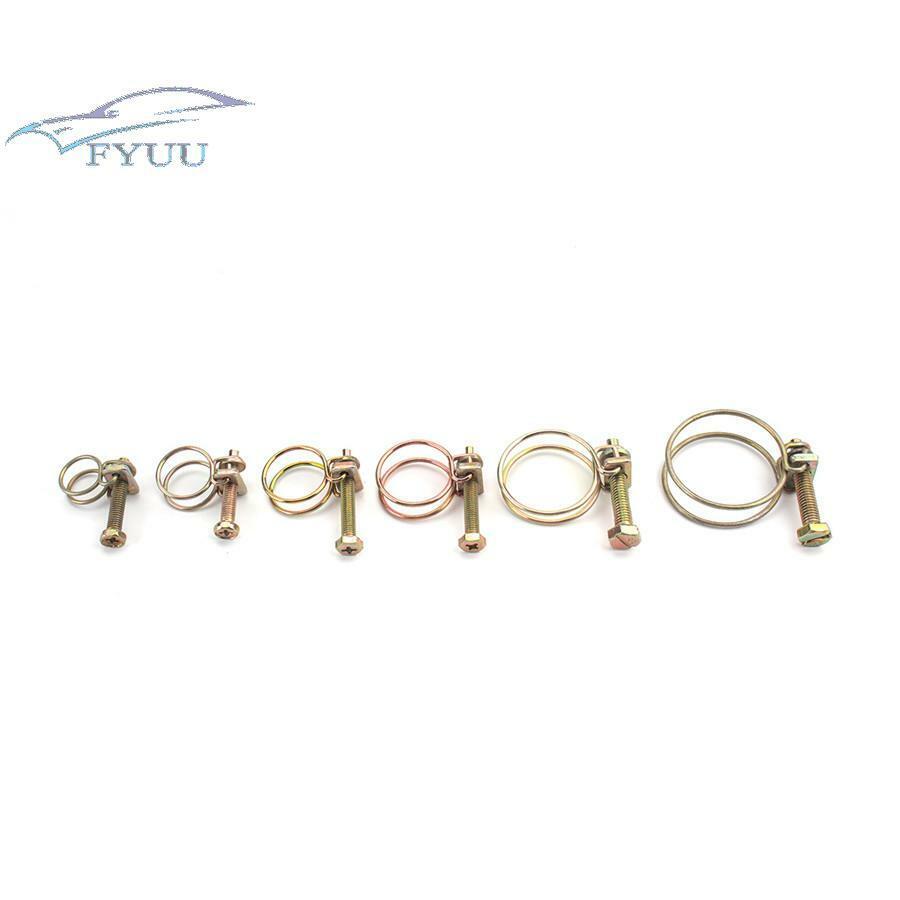 42pc Universal Adjustable Type Screw Bolt Tight Double Wire Hose Clamp Pipe Clip