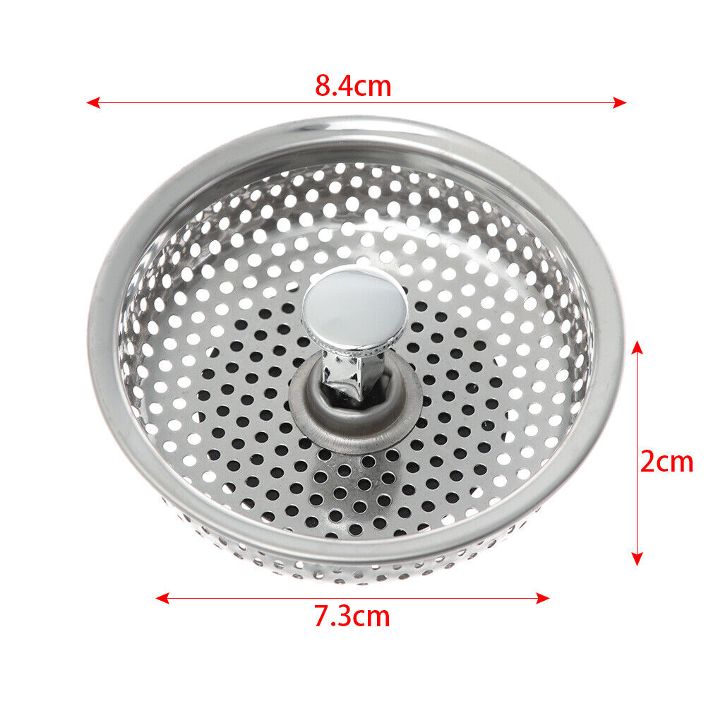 Steel Waste Drainer Sink Strainer Colander Food Hair Stopper Plug Filter Basket