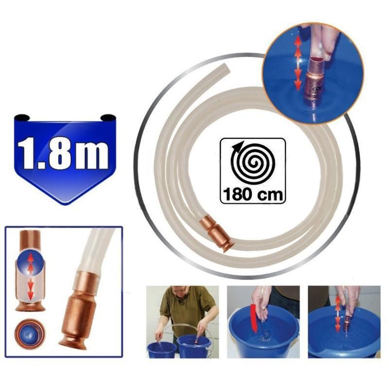 18mmx1.8meters Siphon Safety Self Priming Hose Fuel Water Transfer Siphon Hose