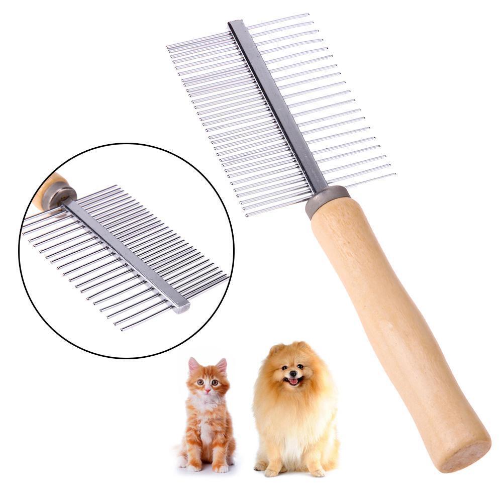 Wooden Handle Pet Comb Dog Cat Combs Hair Rake Comb Pet Grooming Hairbrush