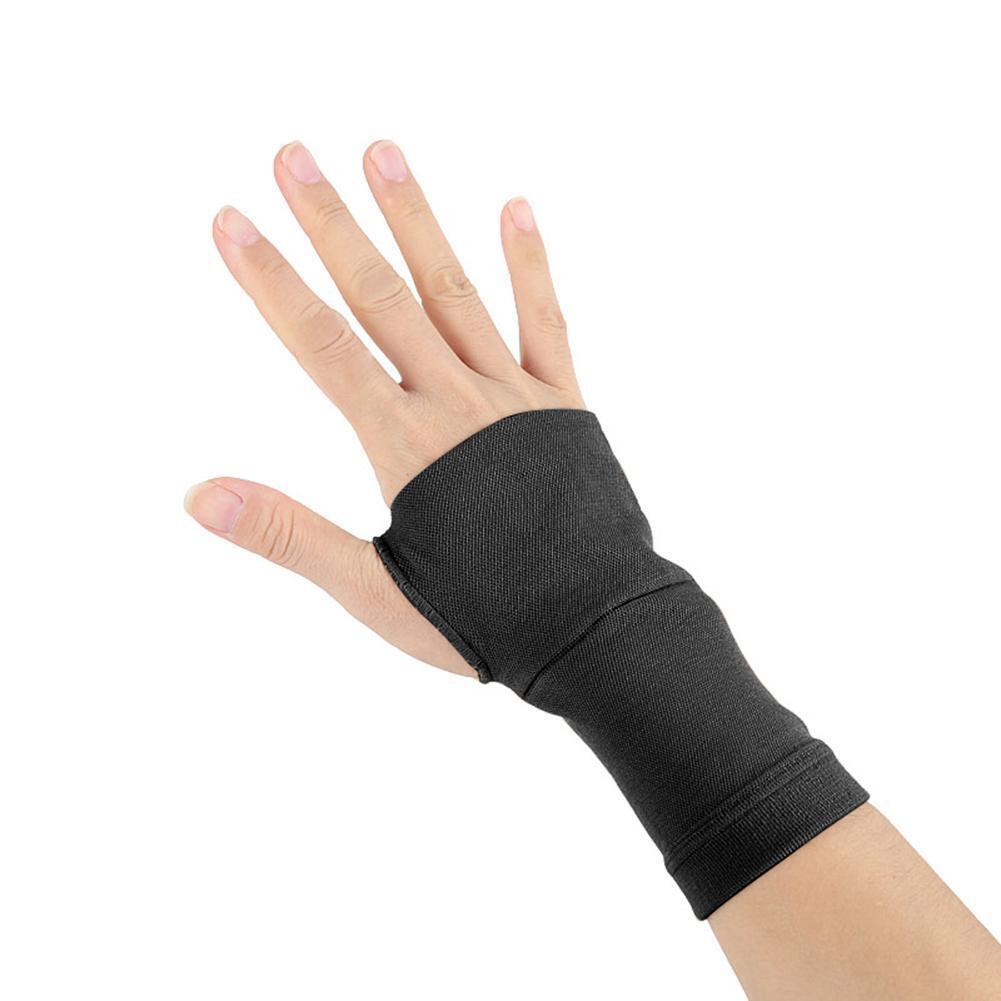2pcs Gym Wrist Support Sports Wristband Hand Wrap Sprain Guards (Black L)