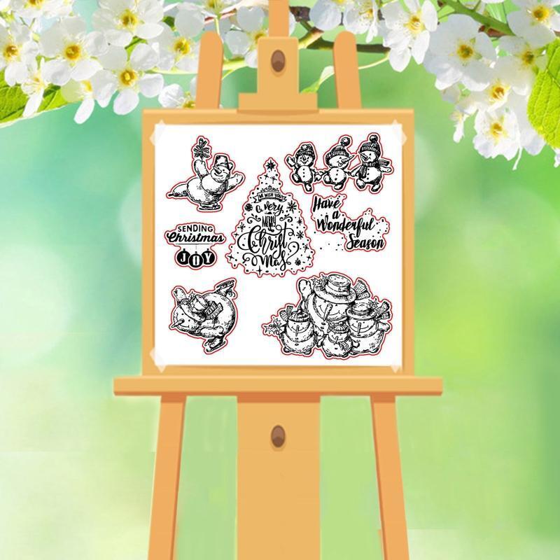 Merry Christmas Snowman Metal Cutting Dies Clear Stamp Set For DIY Scrapbooking