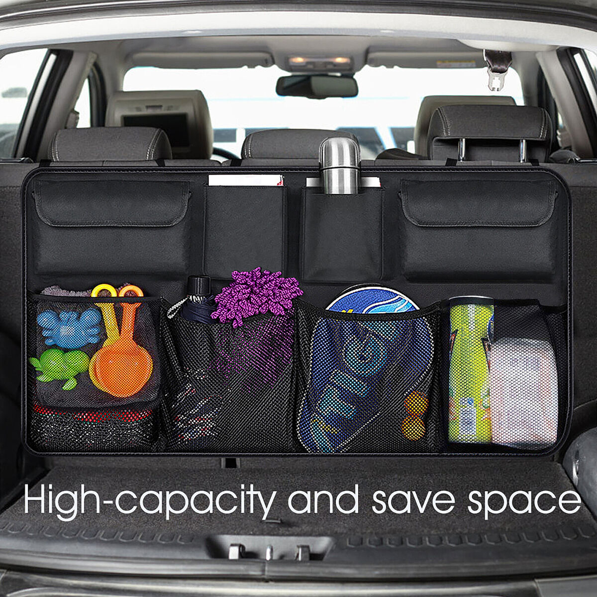 Car Trunk Hanging Organizer & Storage Bag Foldable Large Capacity Pouch