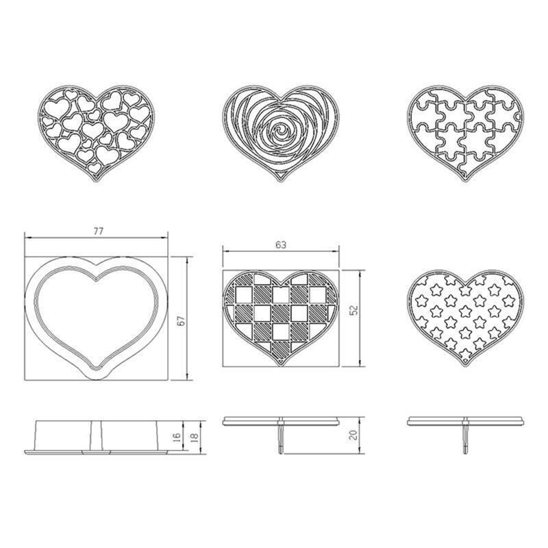 Plastic Cookie Cutters Cookie Moulds Valentine's Day Series Shapes Cookie Baking
