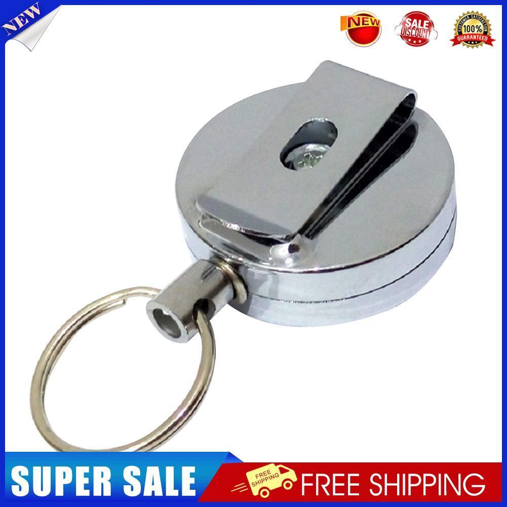 60cm Retractable Pull Belt Key Ring ID Card Badge Holder Wire Rope Chain