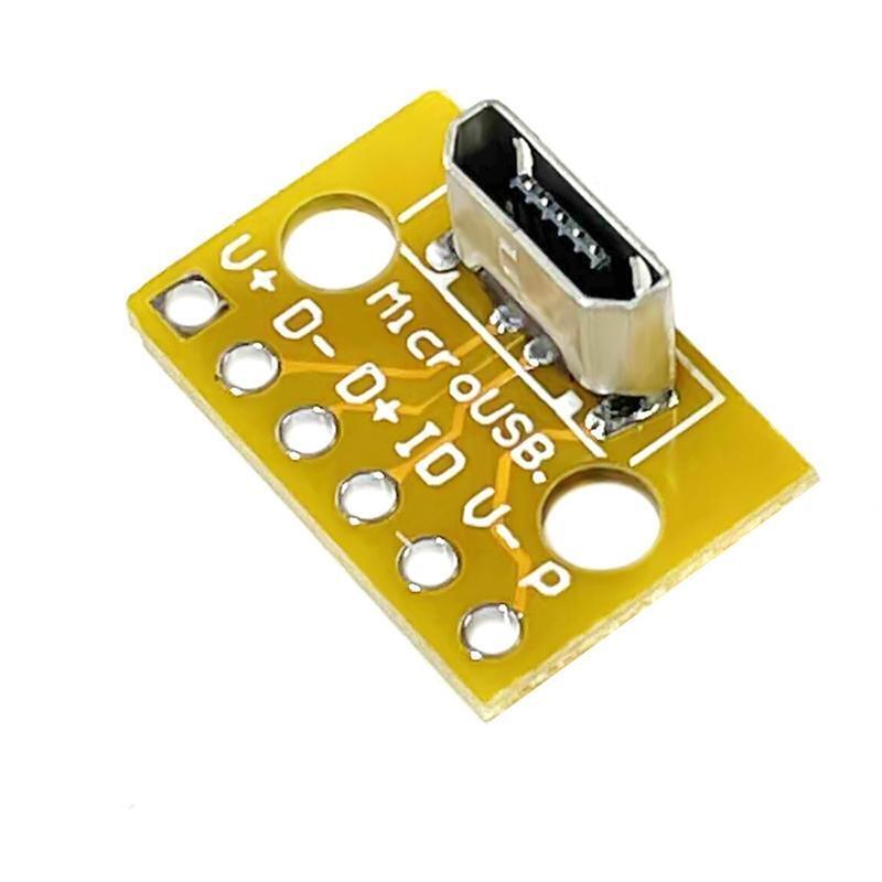 Aluminum Test Boards Vertical Micro USB Female Connector Breakout Module