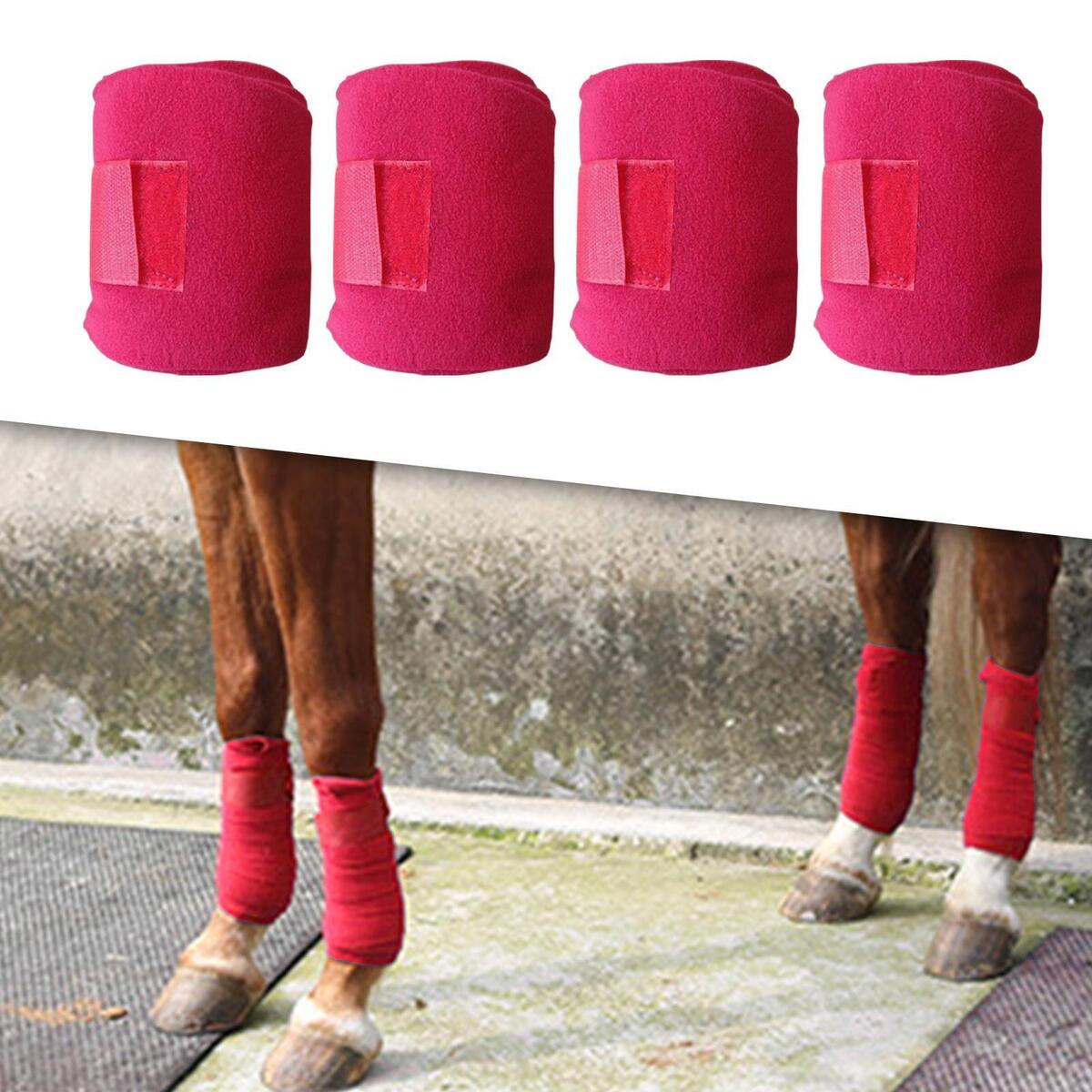4x Horse Leg Wraps Horse Splint Support Leg Guards Equestrian Equipment Red