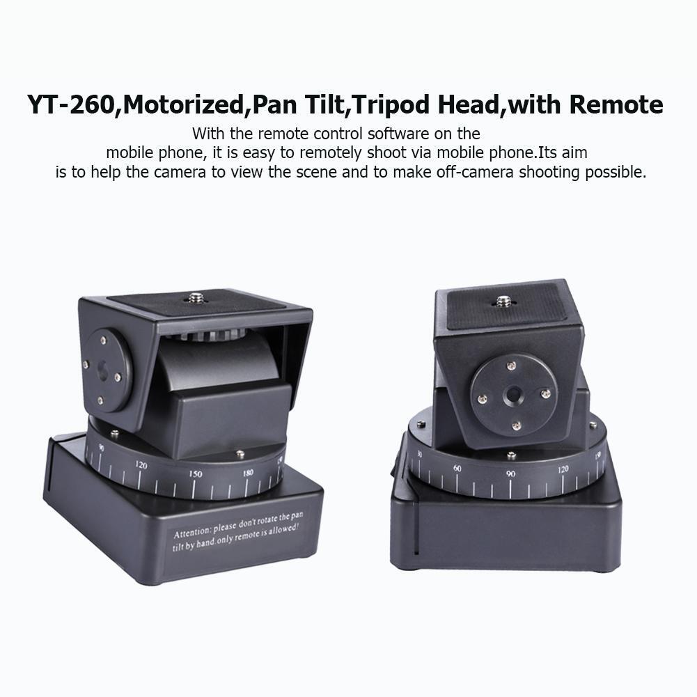 YT-260 Motorized Pan Tilt Tripod Head with Remote Control for Camera Phone