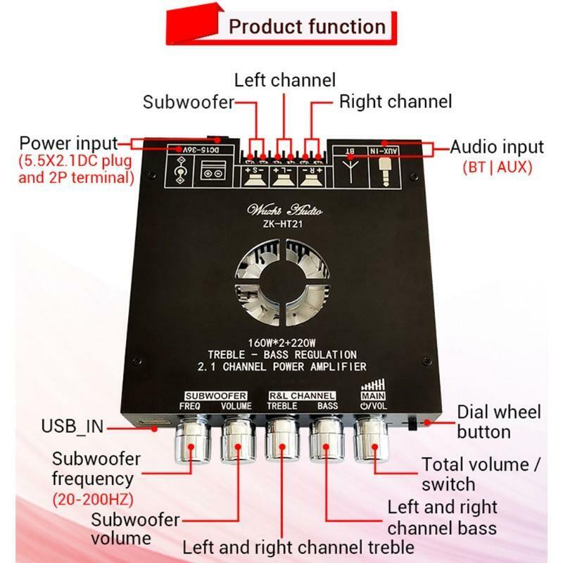 Amplifier Board Hifi Stereo Bluetooth-compatible Audio Amplifier Module Power