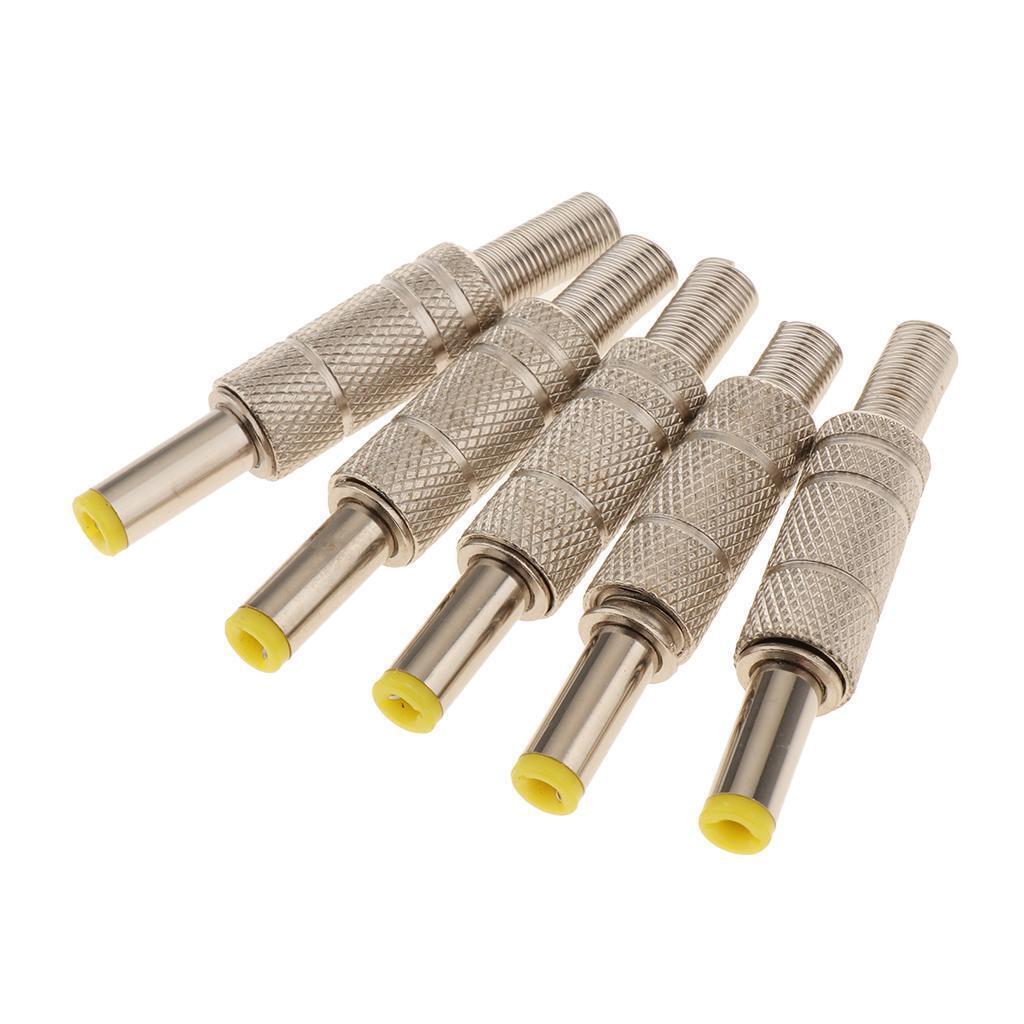 5 Pieces .5x2.5mm Power Plug Welding Adapter Connector Metal Shell