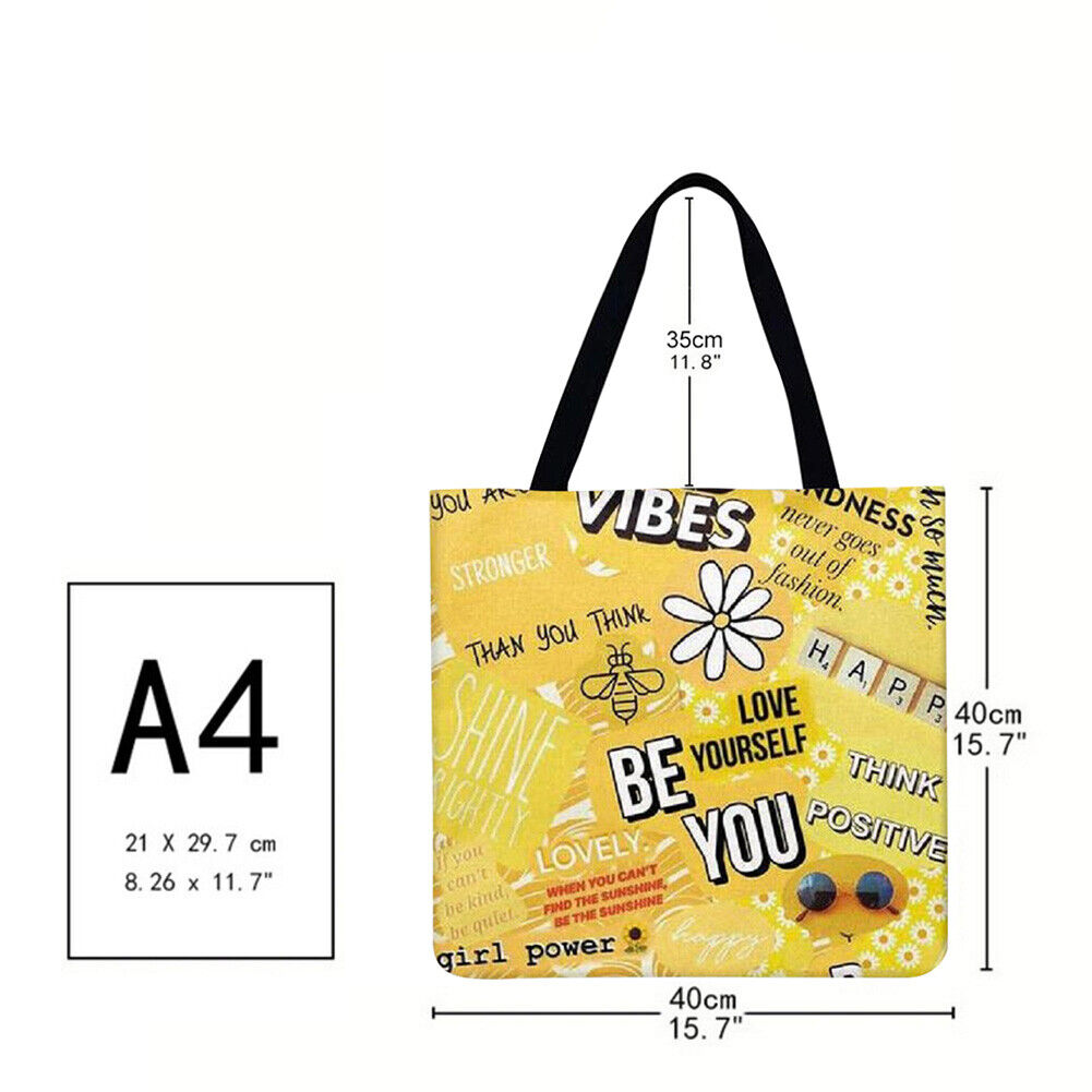 Alphabet graffiti Printed Shoulder Shopping Bag Casual Large Tote Handbag
