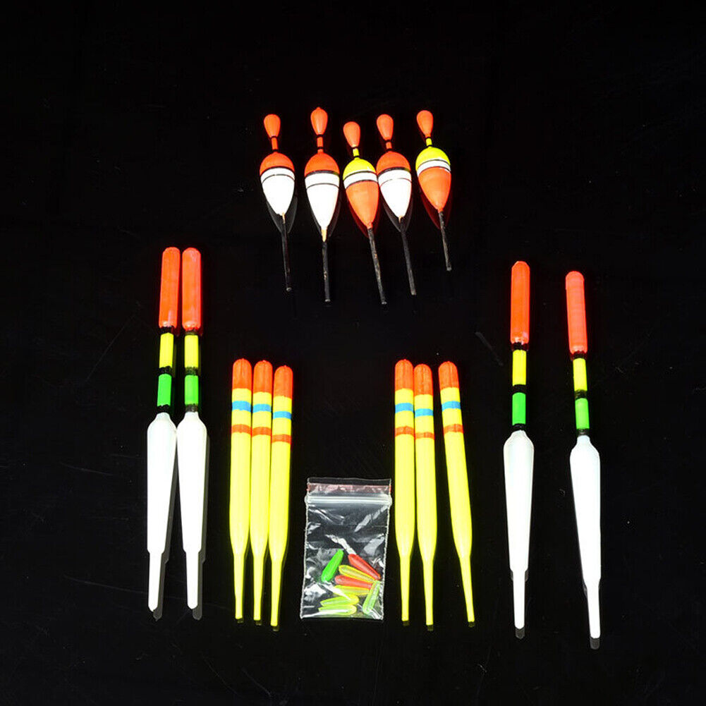 15pcs/Set Sea Fishing Floats Vertical Buoy Slip Bobber Rod Fishing Lures