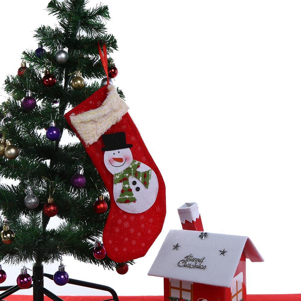 Christmas Stockings Socks Candy Gift Bag Xmas Tree Decoration(Snowman)