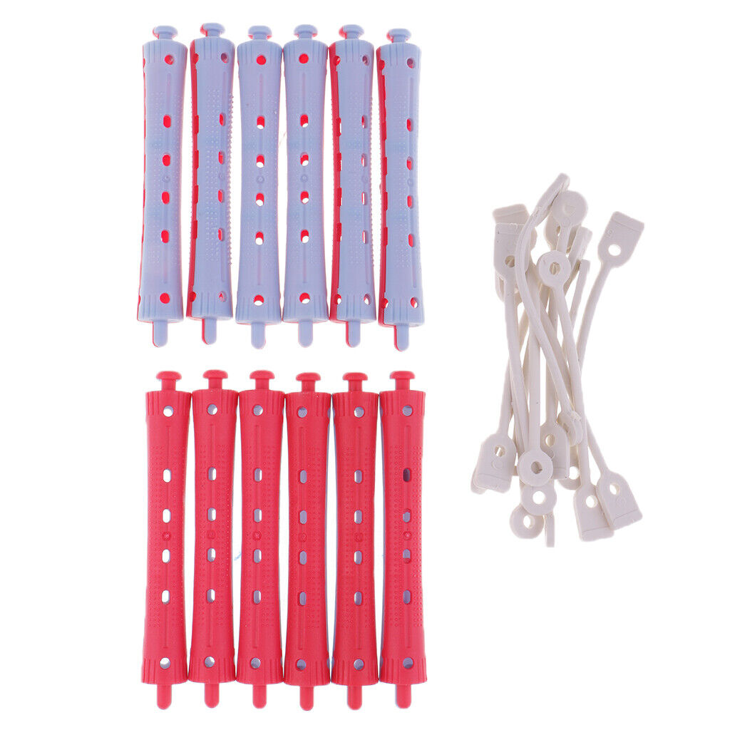 60 lot Non-Slip Perming Rods DIY Waves Pin Curls Curling Rollers Tools Kit