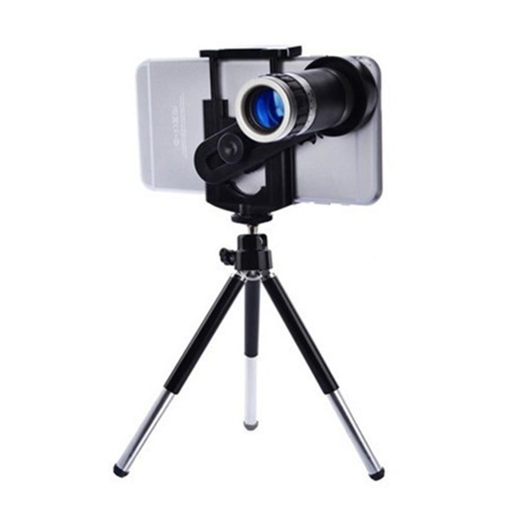 Universal 8X Phone Camera Telephoto Lens+360° Rotatable Tripod for