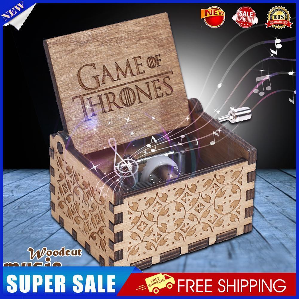 GAME OF THRONES Music Box Engraved Wooden Music Box Crafts Kid Xmas Gifts