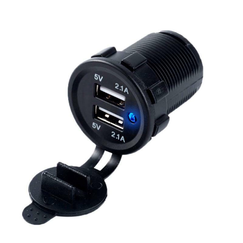 5V 2.1A Waterproof Dual USB Boat Motorcycle Car Charger Power Adapter Socket