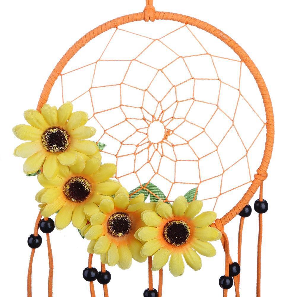 Pastoral Wind Sunflower Dream Catcher Feather Car Wall Hanging Decoration