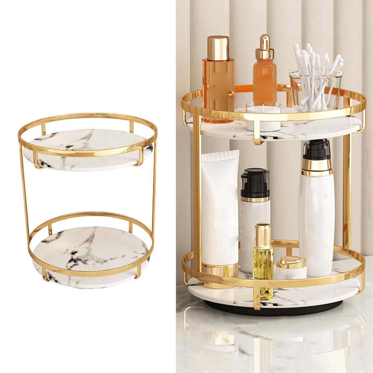 Nordic Makeup Organizer Storage Shelf for Dresser or Vanity Countertop
