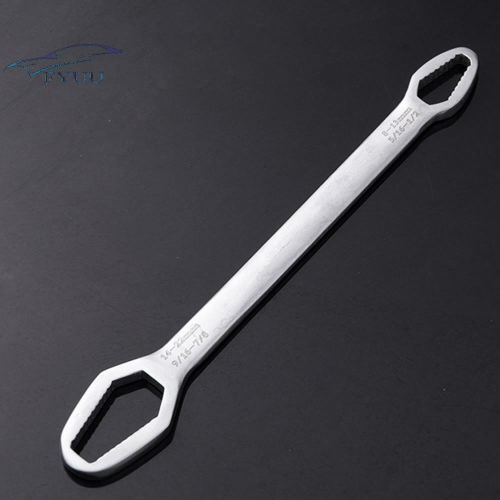 Multi-purpose 8-22mm Double-Head Self-Tightening Adjustable Torx / Rachet Wrench