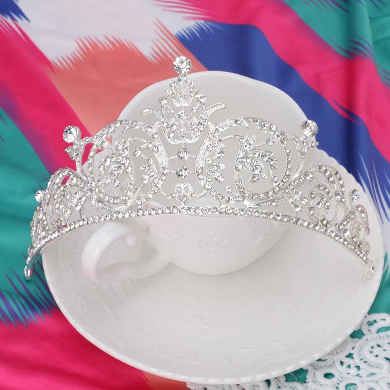 Bridal Austrian Rhinestone Tiara Wedding Crown Veil Headband Hair Accessories