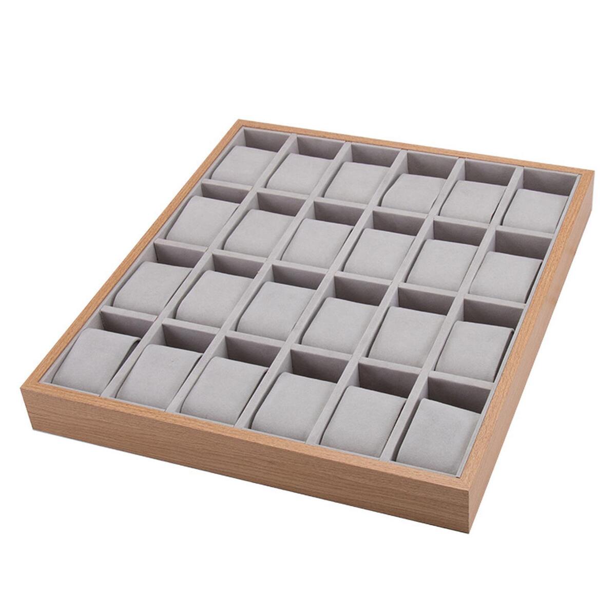 Watch Tray Jewelry Bracelet Display Collection 24 Grid for Countertop Man