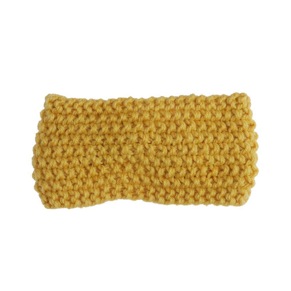 New Baby Knit Crochet Bow Headband Hair Accessories Child Headwear(Yellow)