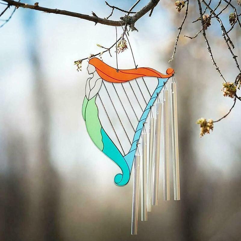 Beauty Girl Harp Multi-Tubes Wind Chimes for Outside Decoration Tuned Elegant